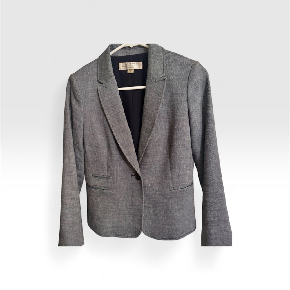 Tahari 2P Women's Charcoal Blazer